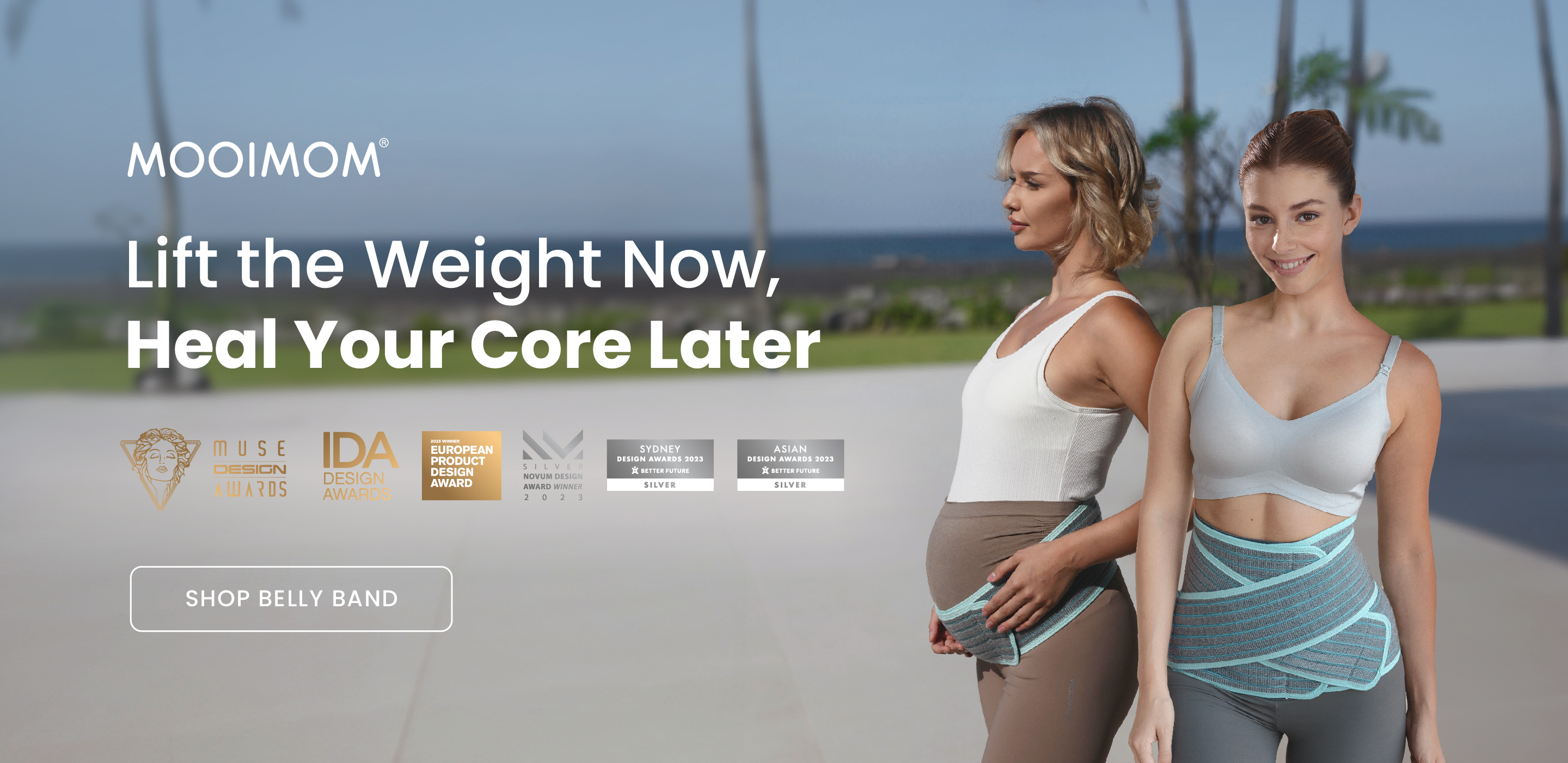 MOOIMOM 2-in-1 Pregnancy, Postpartum, C-Section Bamboo Belly Band