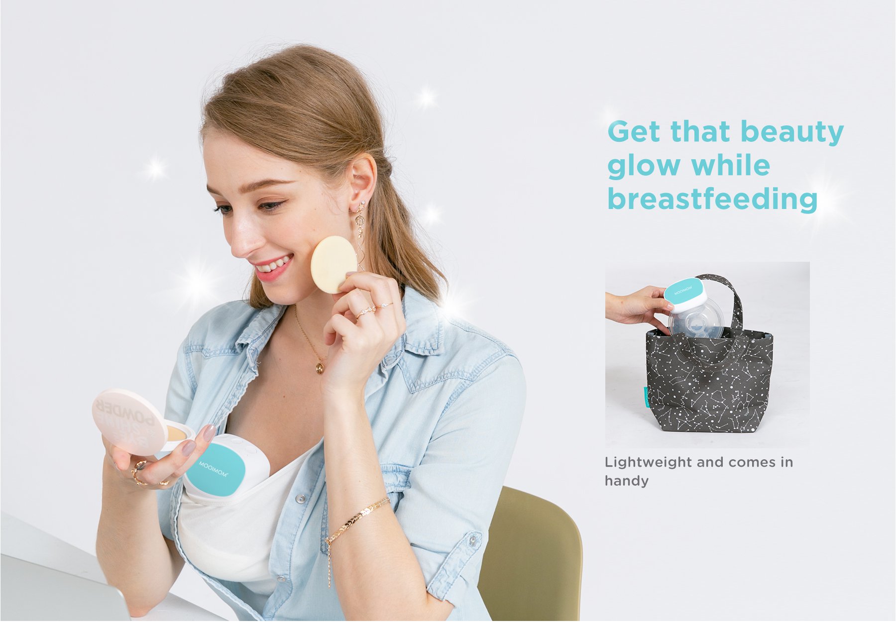 MOOIMOM Hands-Free Electric Breast Pump M2 description image