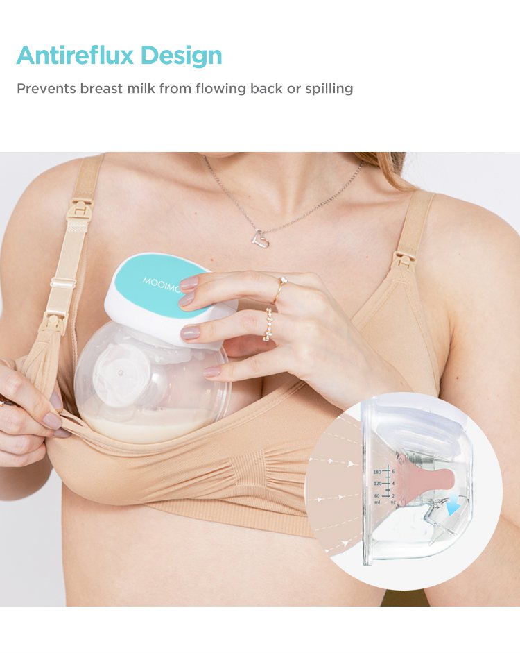 MOOIMOM Hands-Free Electric Breast Pump M2 description image