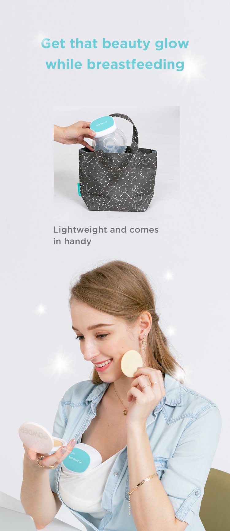 MOOIMOM Hands-Free Electric Breast Pump M2 description image