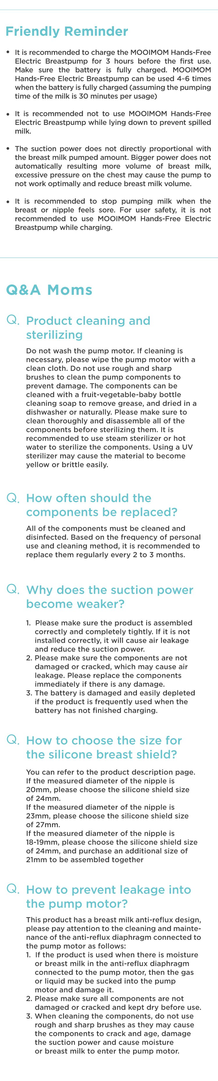 MOOIMOM Hands-Free Electric Breast Pump M2 description image