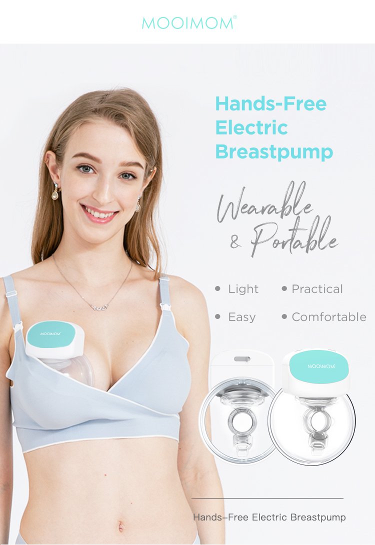MOOIMOM Hands-Free Electric Breast Pump M2 description image