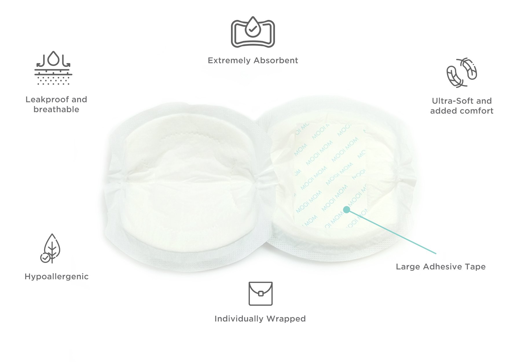 MOOIMOM Disposable Breast Pads (12pcs) description image