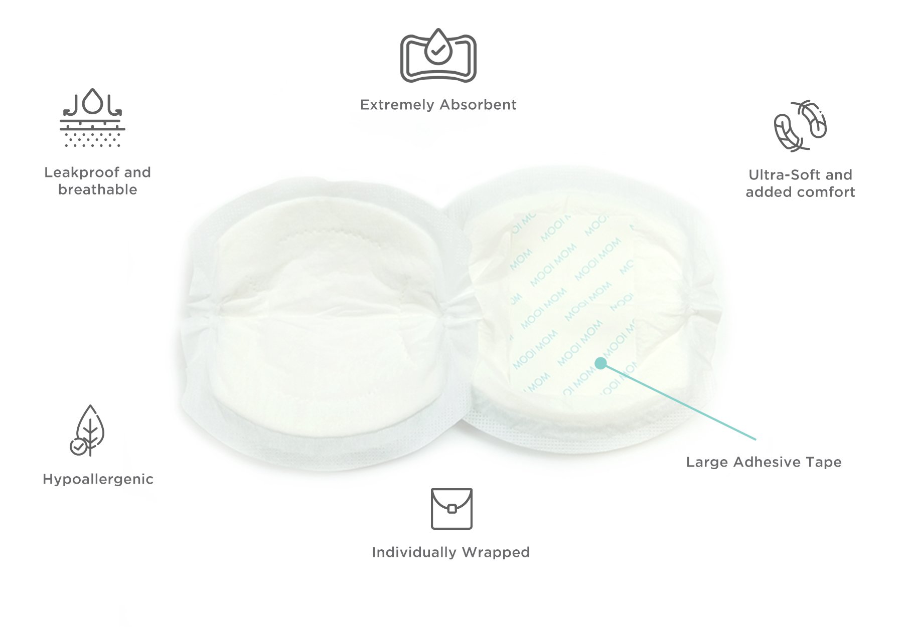 MOOIMOM Disposable Breast Pads (120pcs) description image