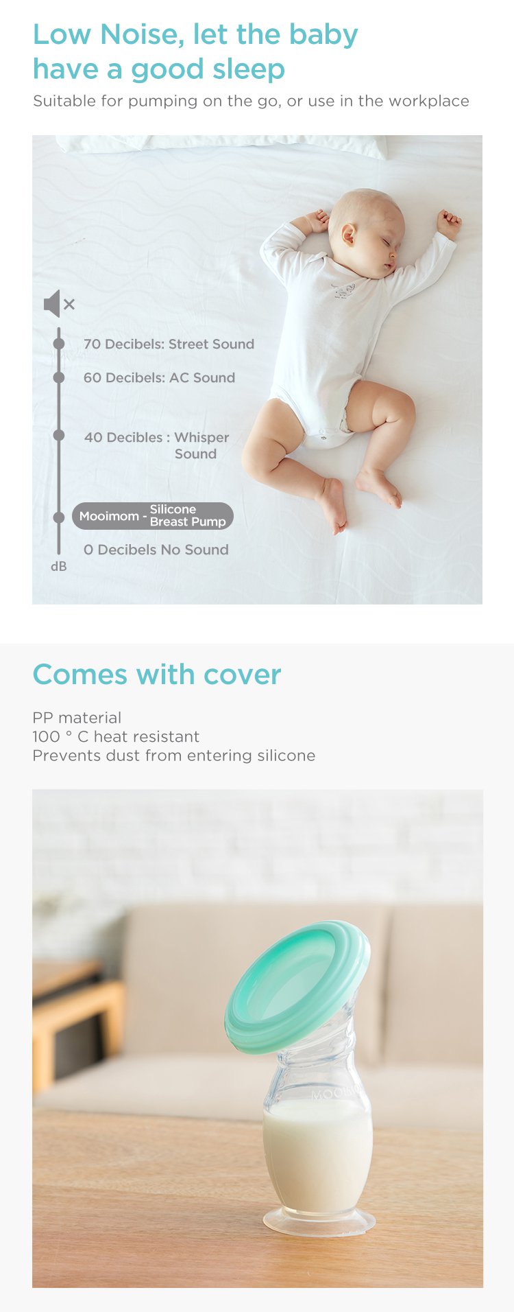 MOOIMOM Silicone Breast Pump description image