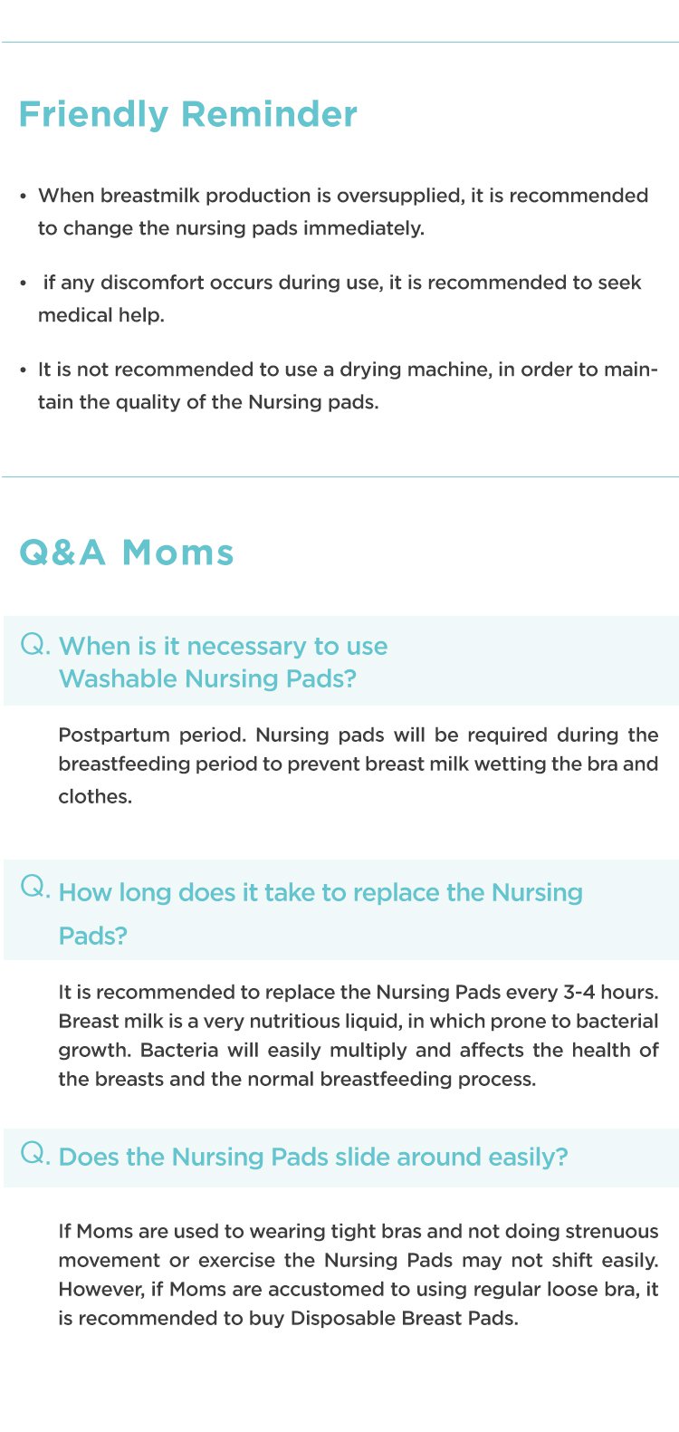 MOOIMOM Washable Nursing Pads (2 Pairs) description image