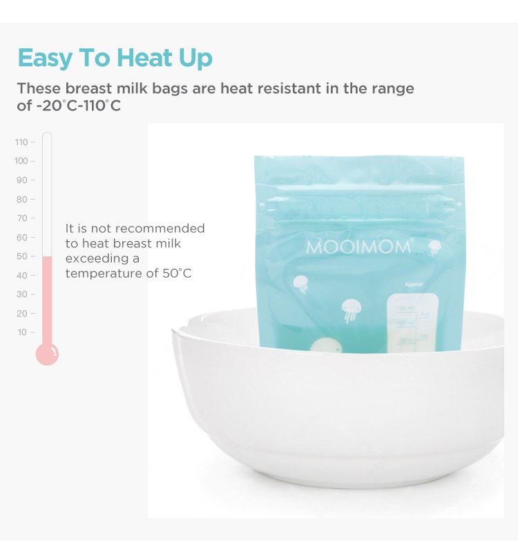 MOOIMOM Breastmilk Storage Bags 120ml (120pcs) description image