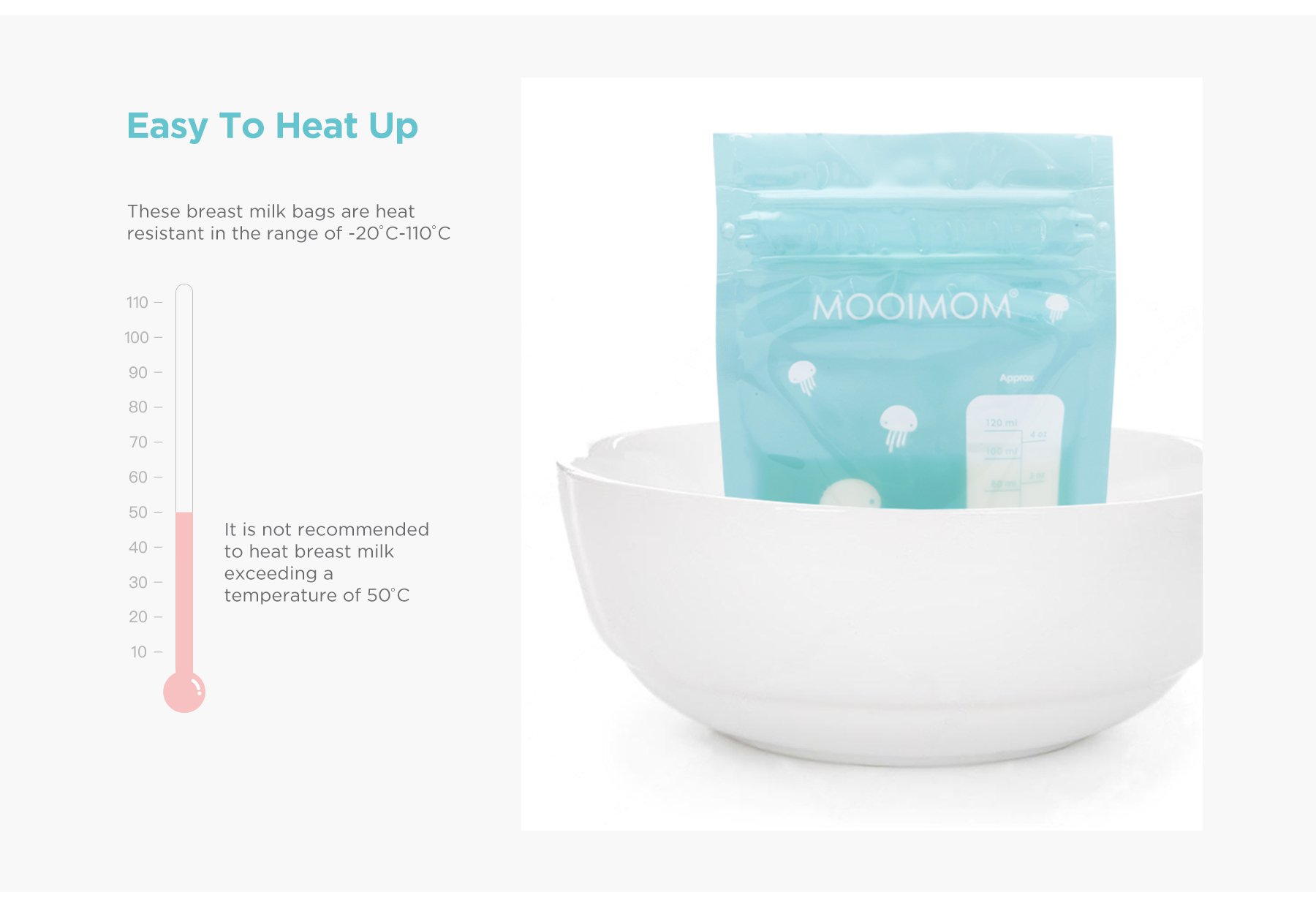 MOOIMOM Breastmilk Storage Bags 120ml (150pcs) description image