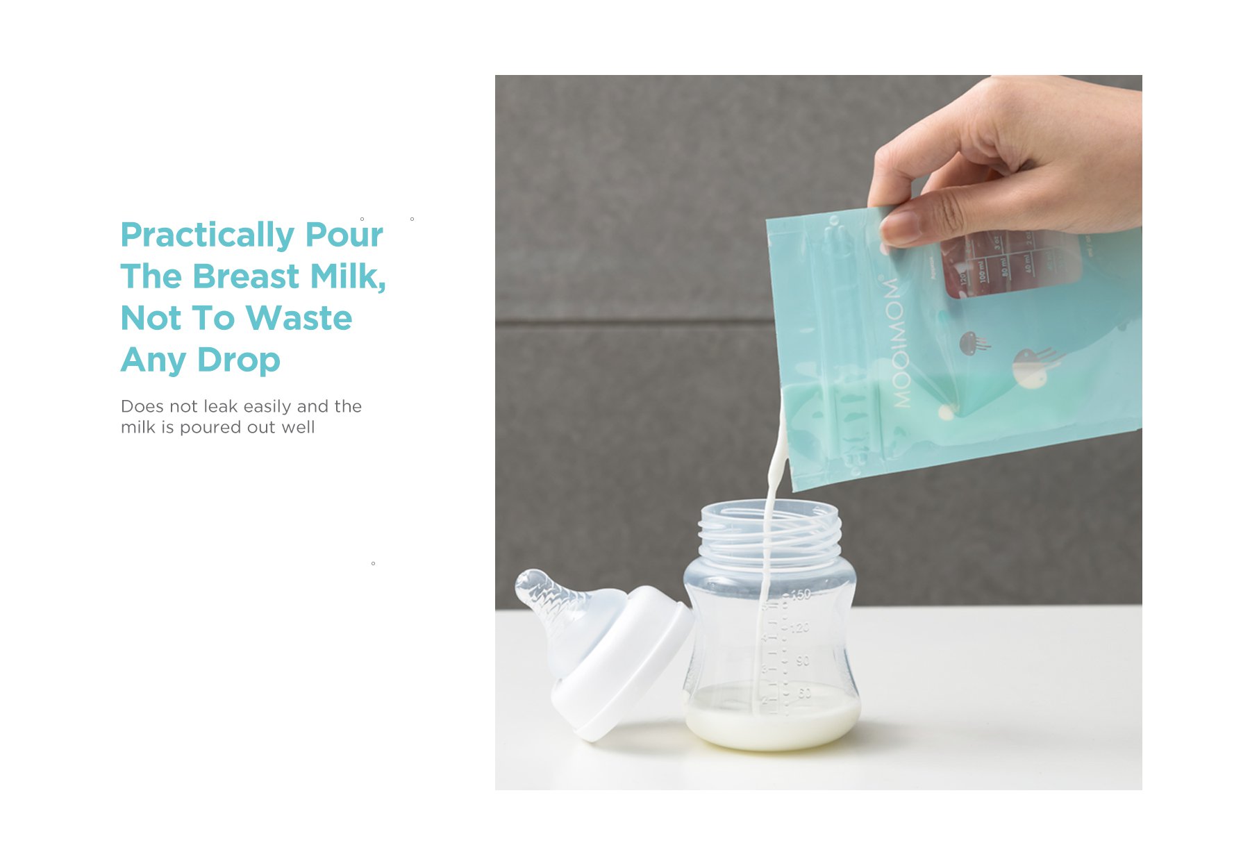MOOIMOM Breastmilk Storage Bags 120ml (150pcs) description image