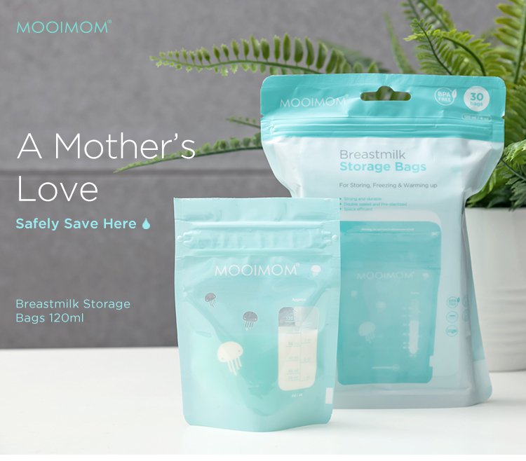 MOOIMOM Breastmilk Storage Bags 120ml (30pcs) description image