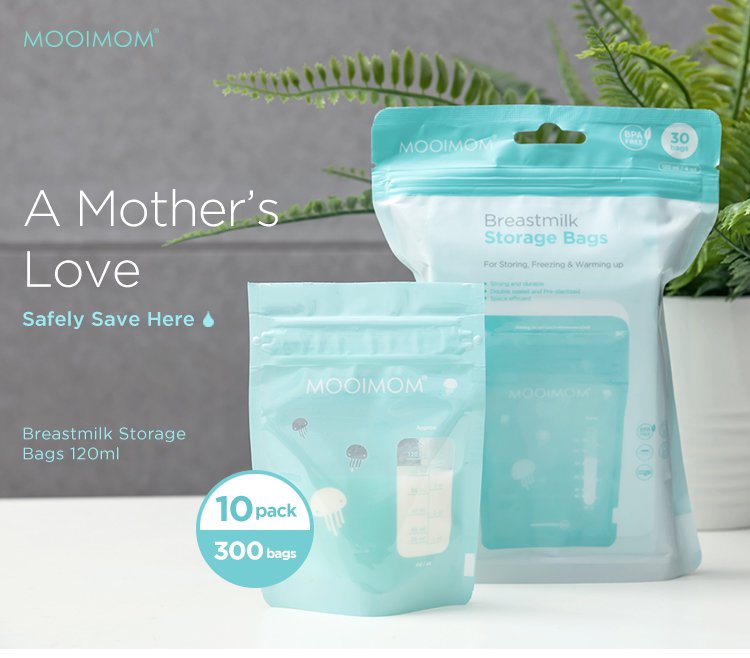 MOOIMOM Breastmilk Storage Bags 120ml (300pcs) description image