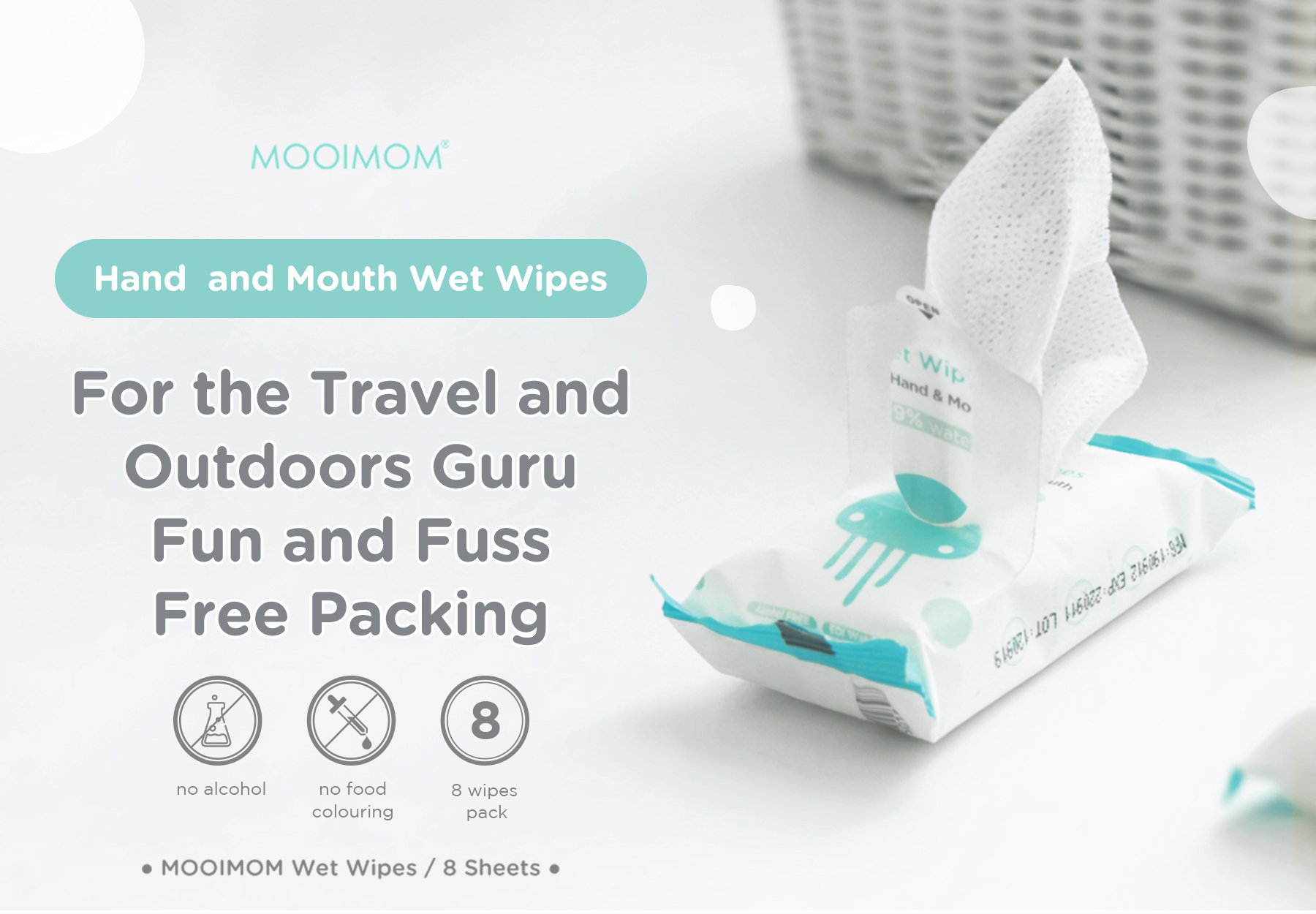 MOOIMOM Baby Wet Wipes with EDI Water (8pack) description image