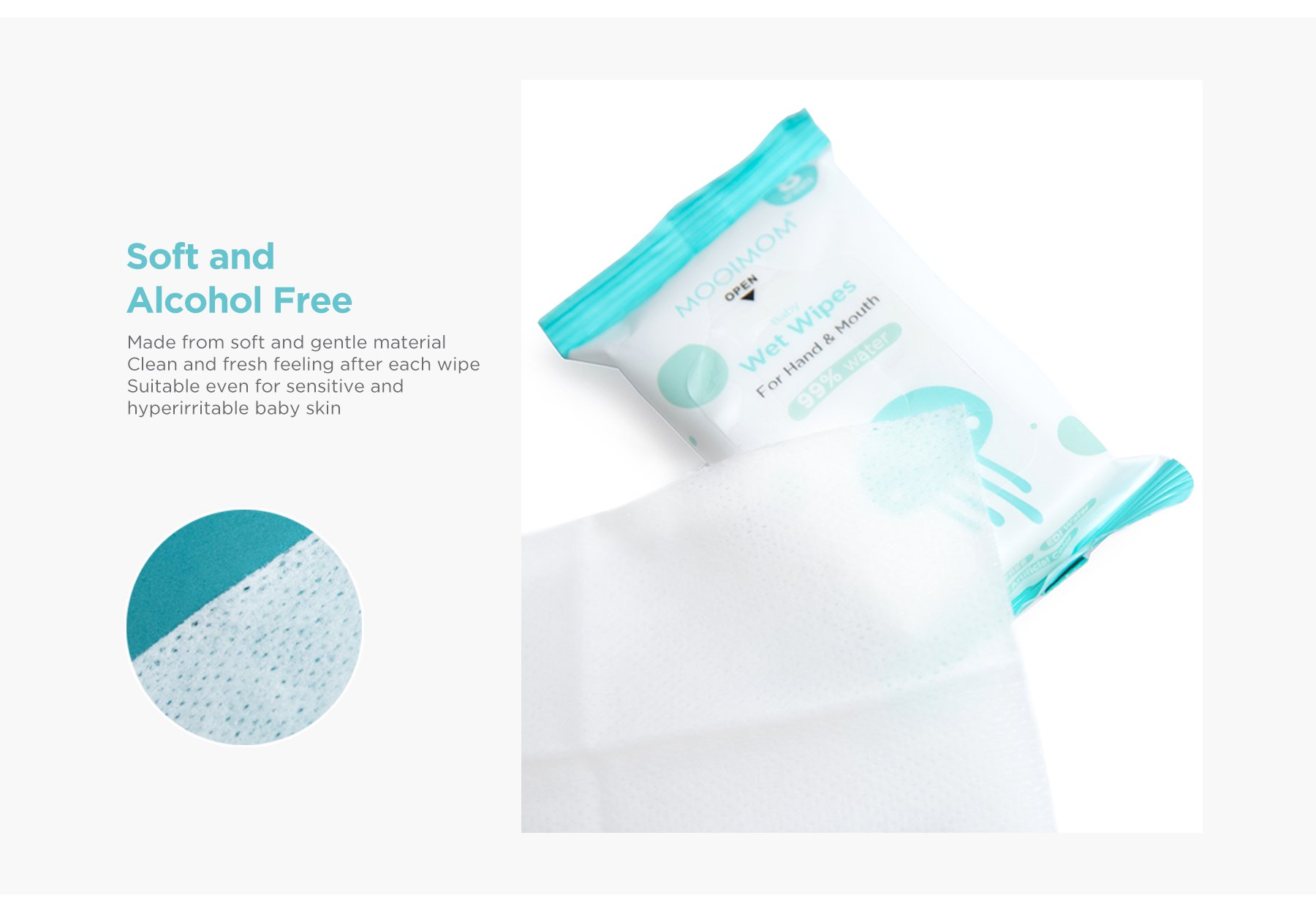 MOOIMOM Baby Wet Wipes with EDI Water (8pack) description image