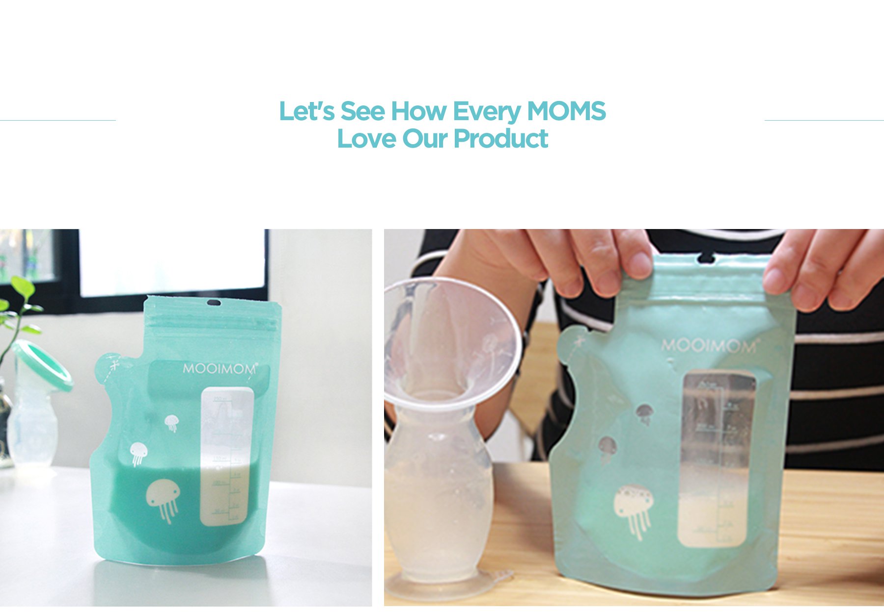 MOOIMOM Breastmilk Storage Bags with Temperature Sensor 250ml description image