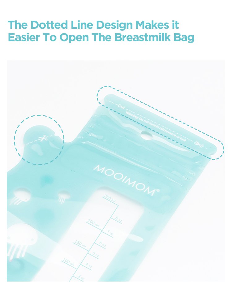 MOOIMOM Breastmilk Storage Bags with Temperature Sensor 250ml description image