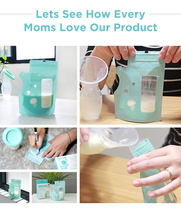 MOOIMOM Breastmilk Storage Bags with Temperature Sensor 250ml description image