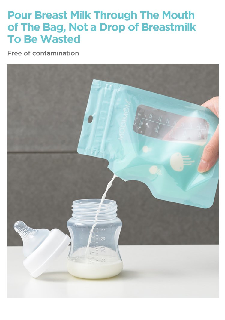 MOOIMOM Breastmilk Storage Bags with Temperature Sensor 250ml description image