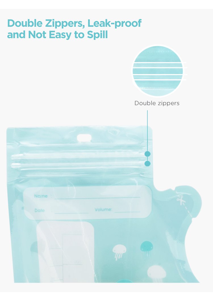 MOOIMOM Breastmilk Storage Bags with Temperature Sensor 250ml description image