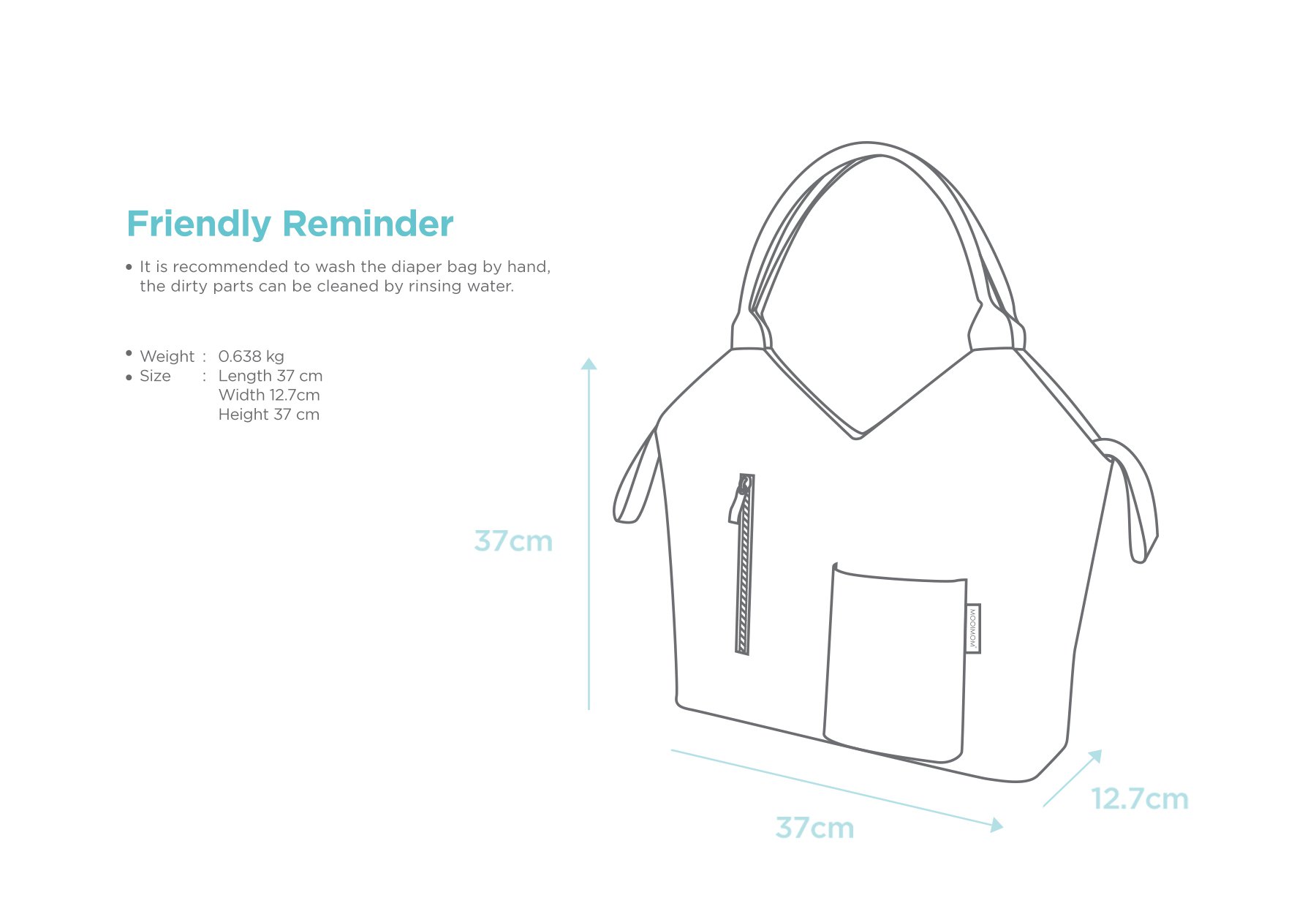 MOOIMOM Tote Diaper Bag description image