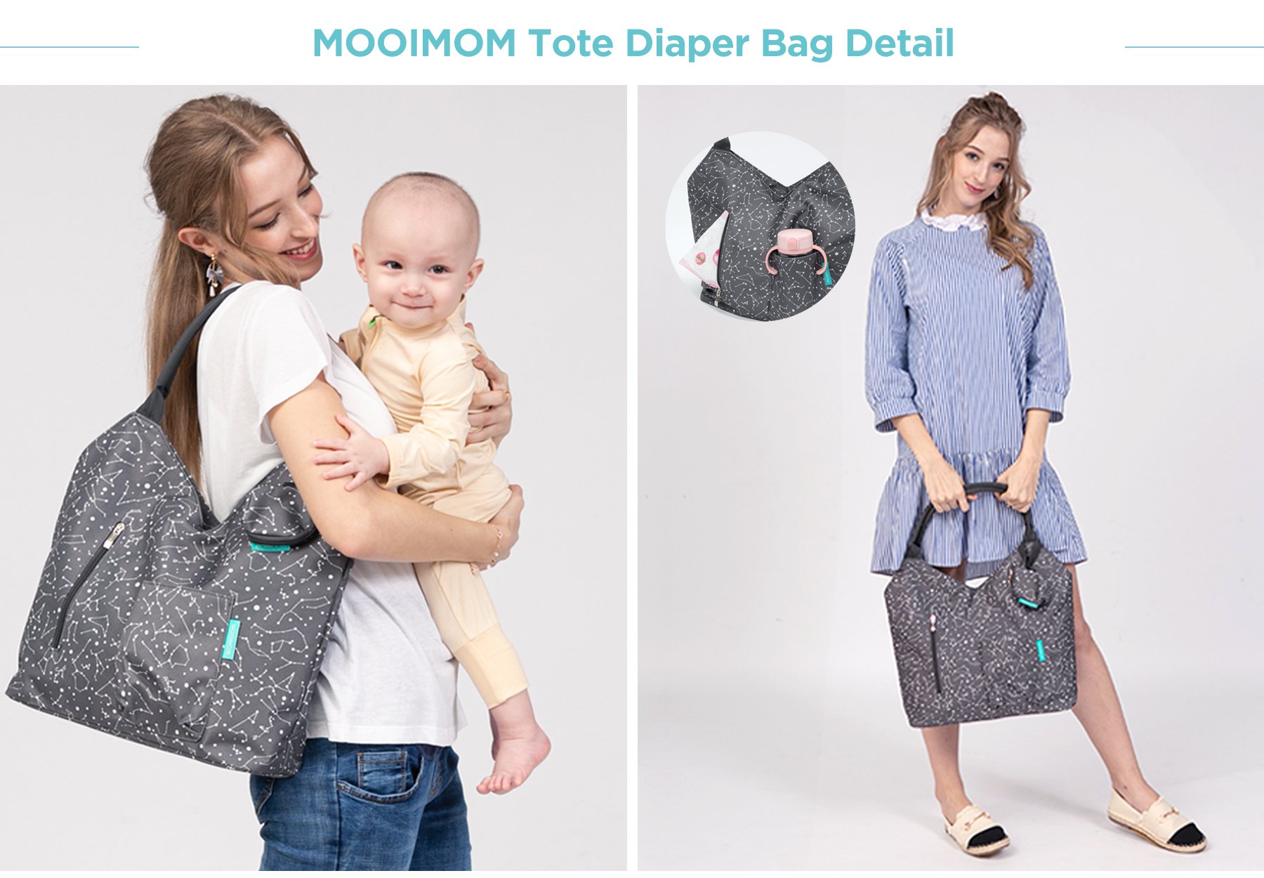 MOOIMOM Tote Diaper Bag description image