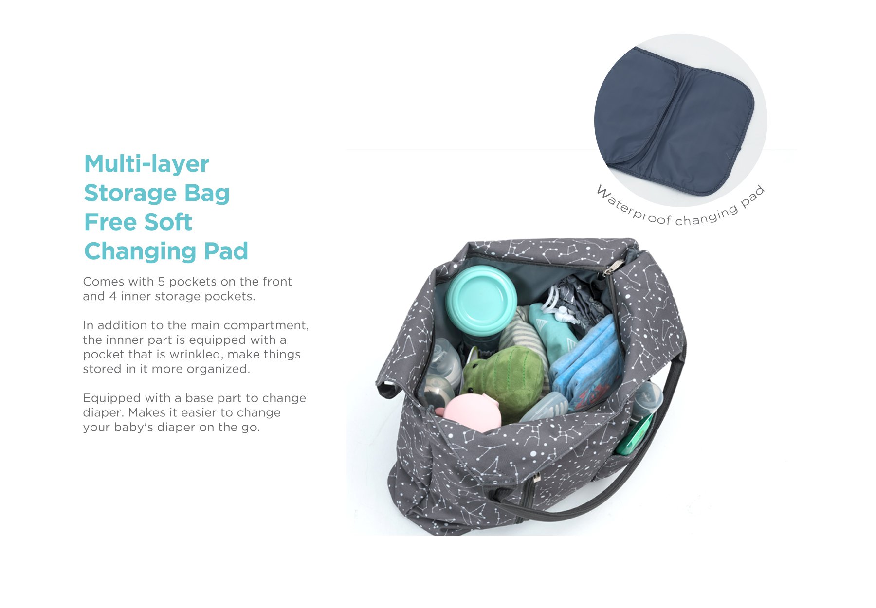 MOOIMOM Tote Diaper Bag description image