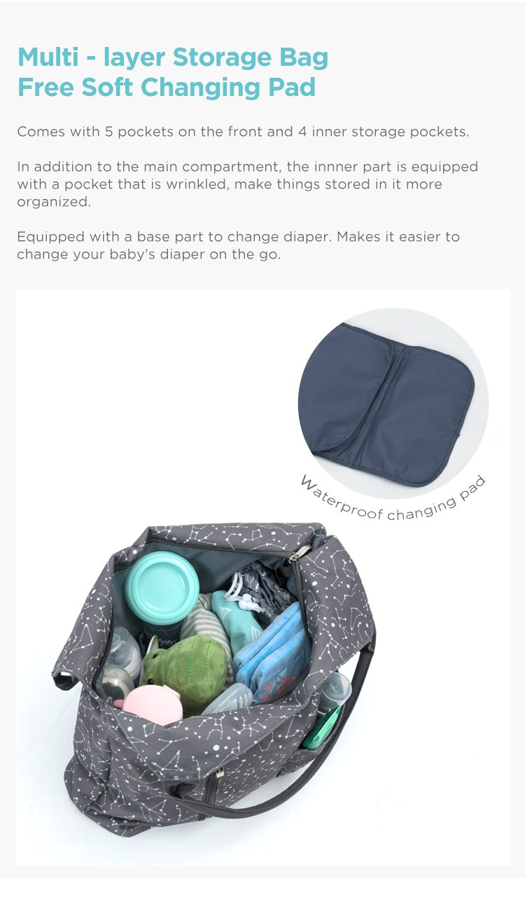MOOIMOM Tote Diaper Bag description image
