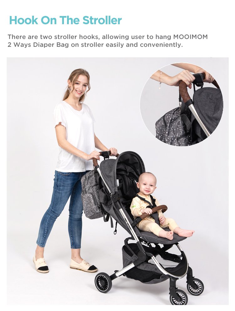 MOOIMOM 2-Ways Diaper Bag description image