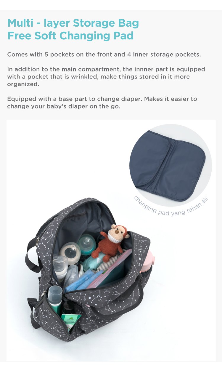 MOOIMOM 2-Ways Diaper Bag description image