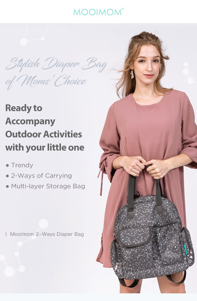 MOOIMOM 2-Ways Diaper Bag description image