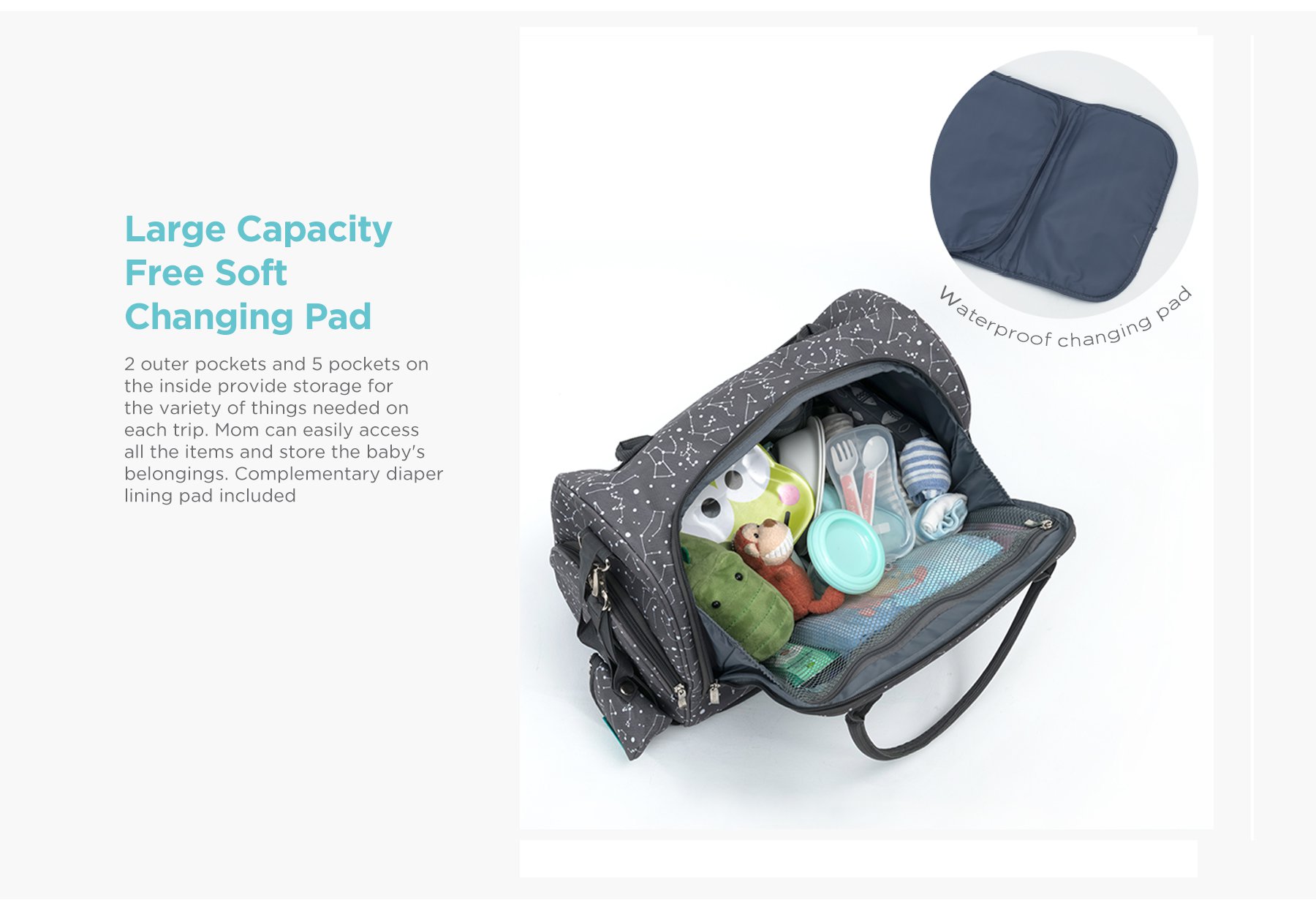 MOOIMOM Travel Diaper Bag description image