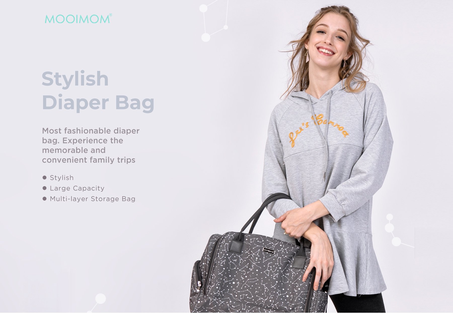 MOOIMOM Travel Diaper Bag description image