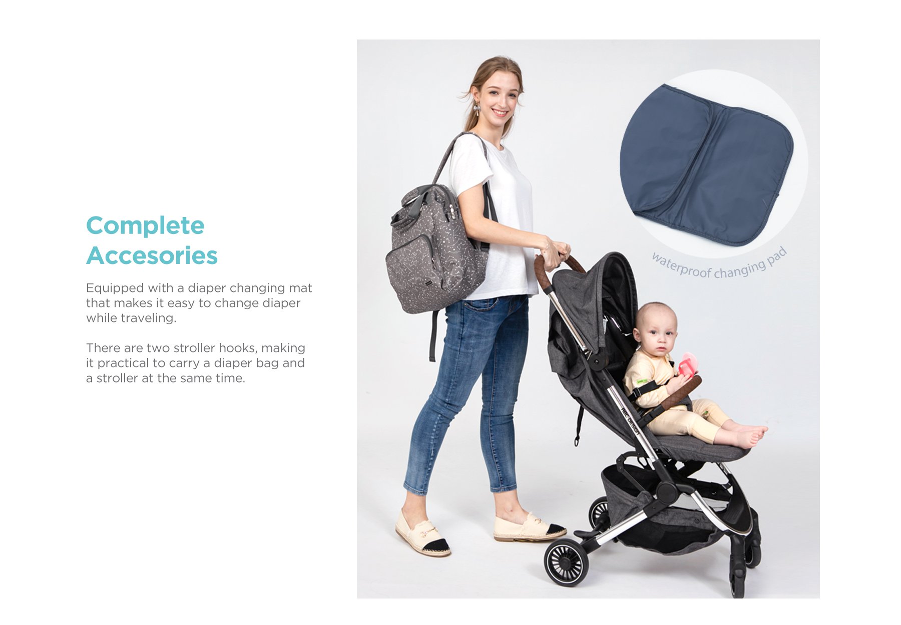 MOOIMOM Fashionable Diaper Bag description image