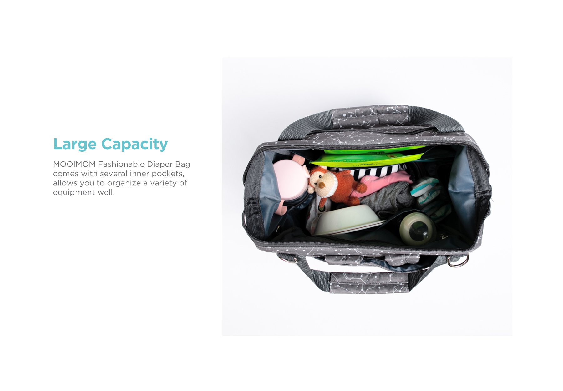 MOOIMOM Fashionable Diaper Bag description image