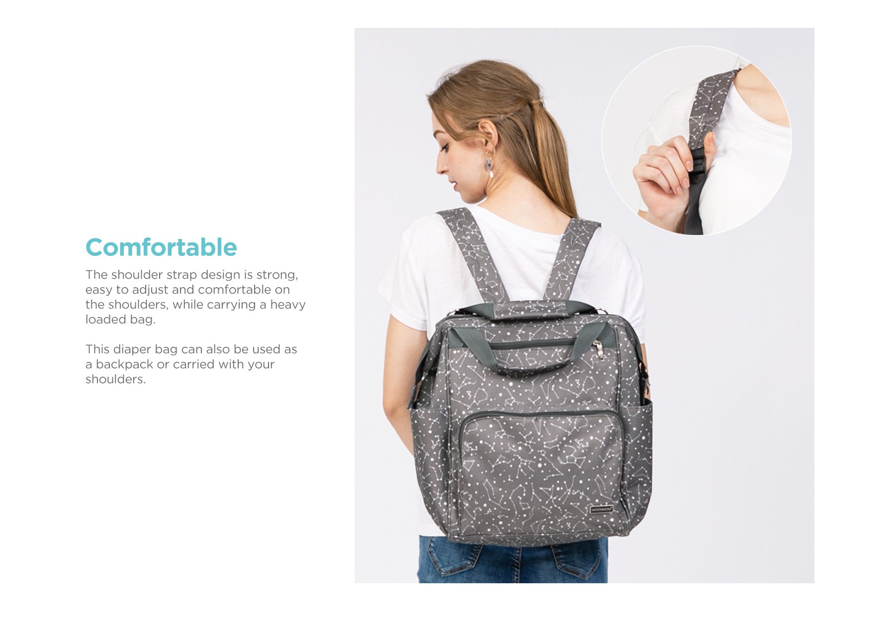MOOIMOM Fashionable Diaper Bag description image