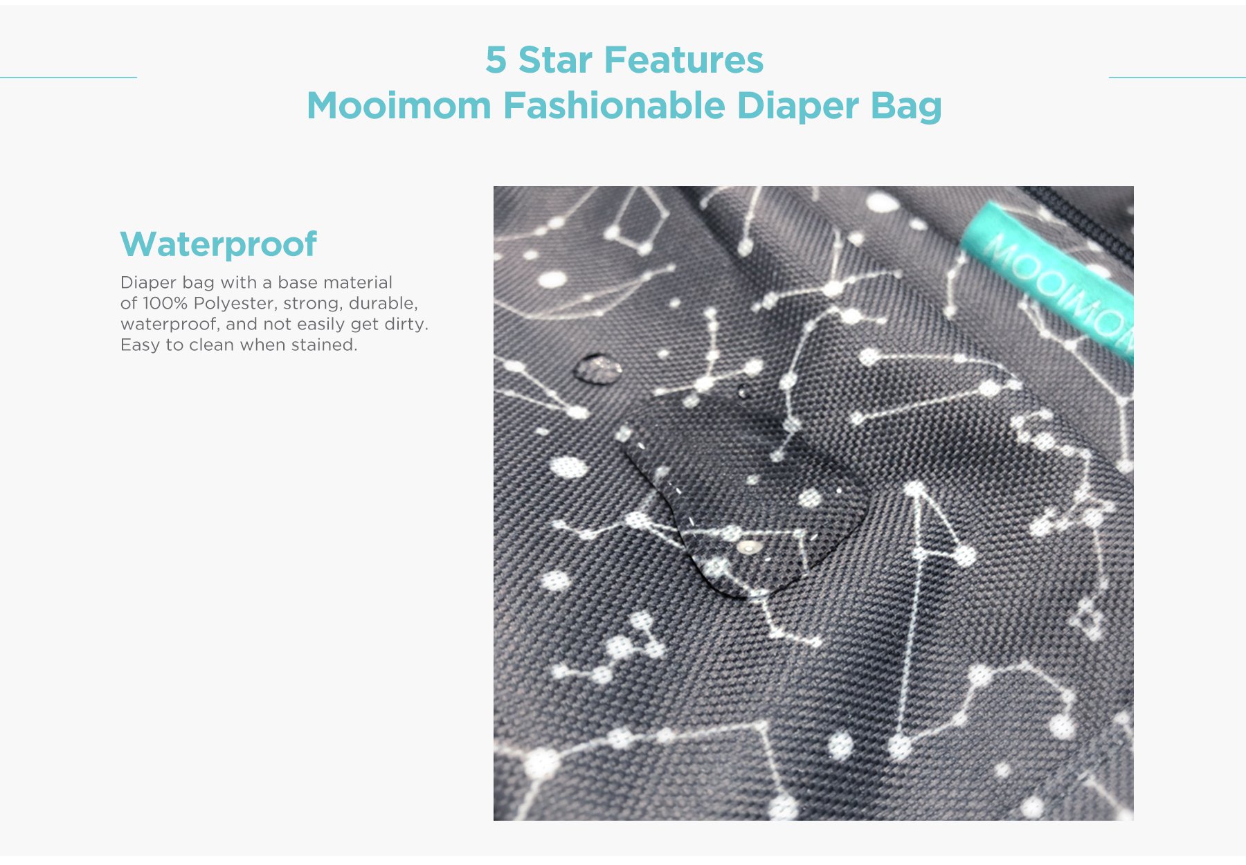 MOOIMOM Fashionable Diaper Bag description image