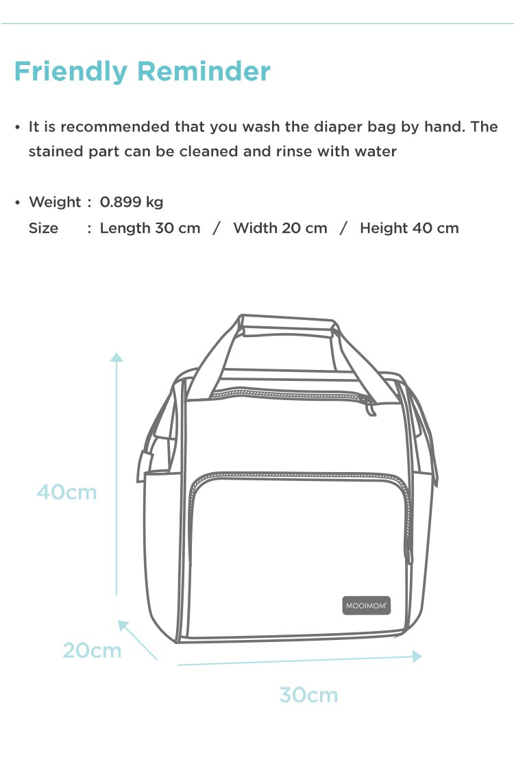MOOIMOM Fashionable Diaper Bag description image