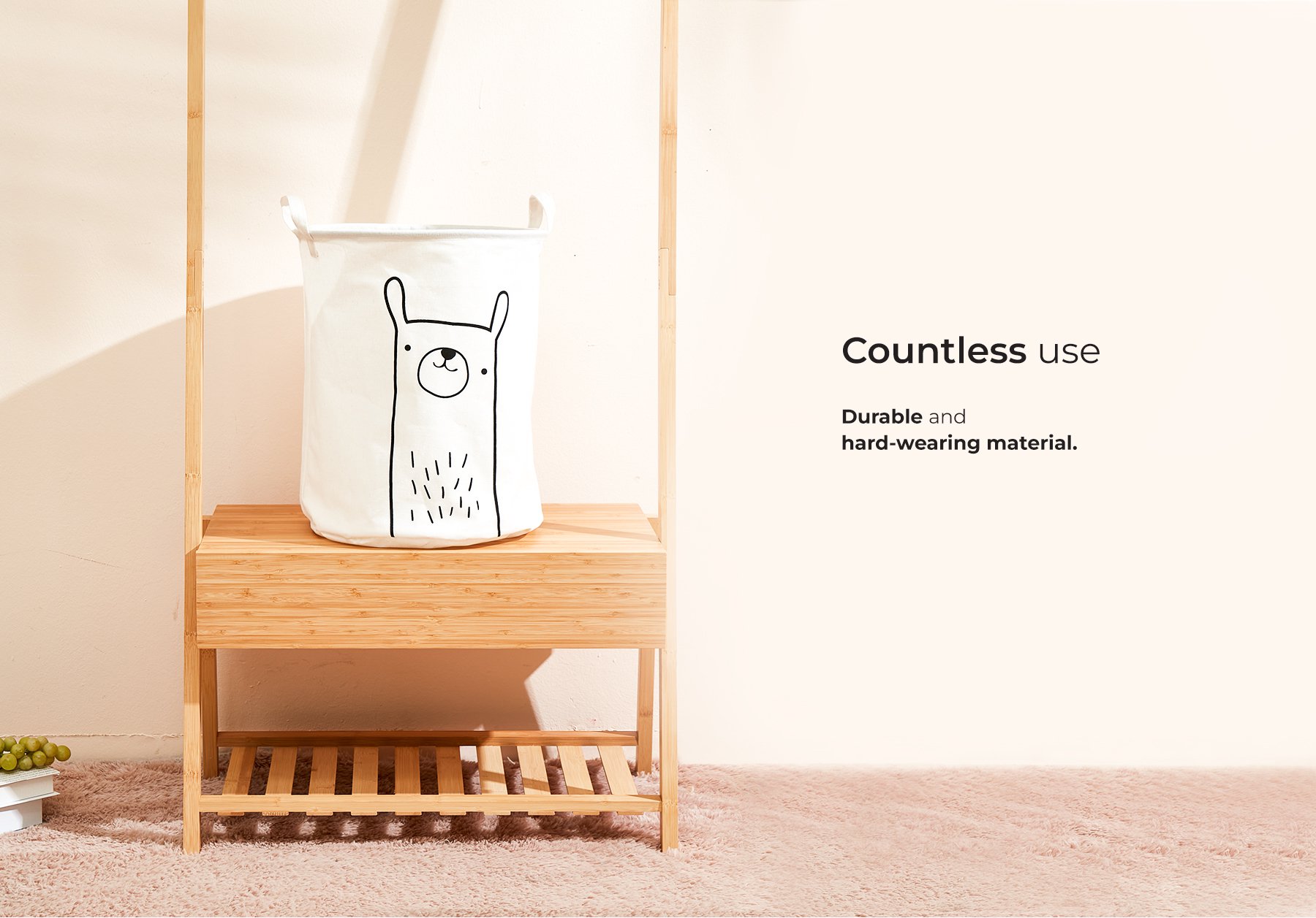 Nero Bianco Laundry Basket description image