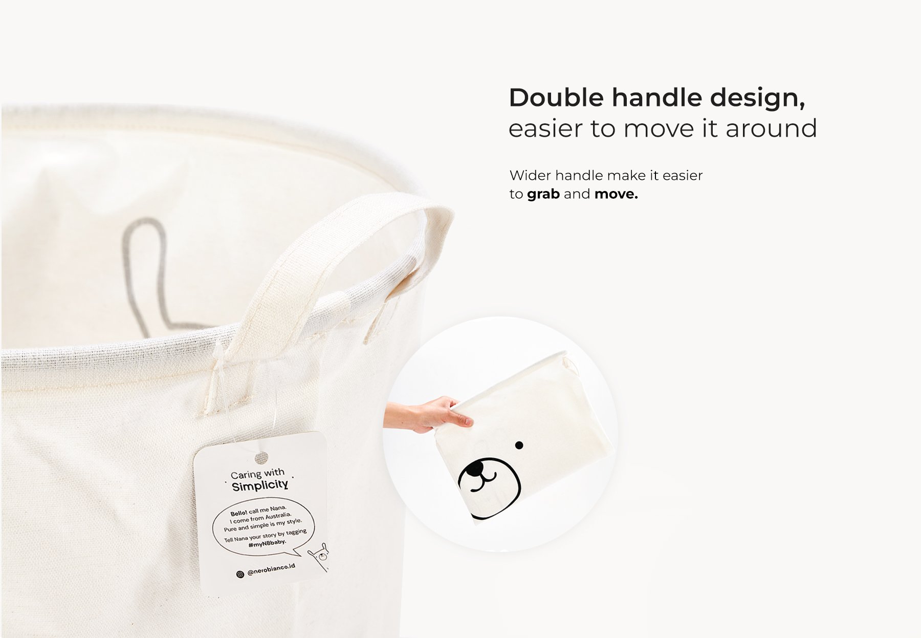 Nero Bianco Laundry Basket description image