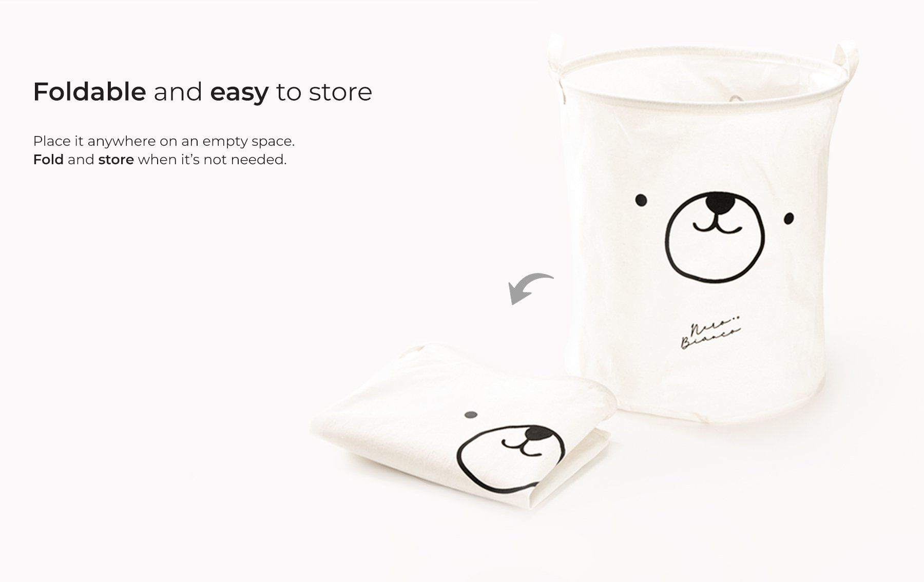 Nero Bianco Laundry Basket description image