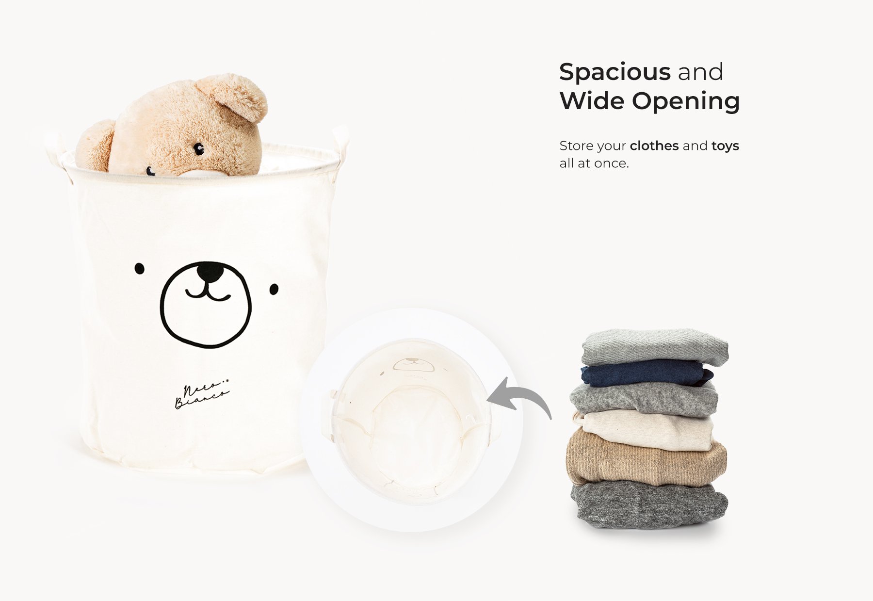 Nero Bianco Laundry Basket description image