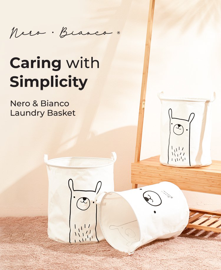 Nero Bianco Laundry Basket description image