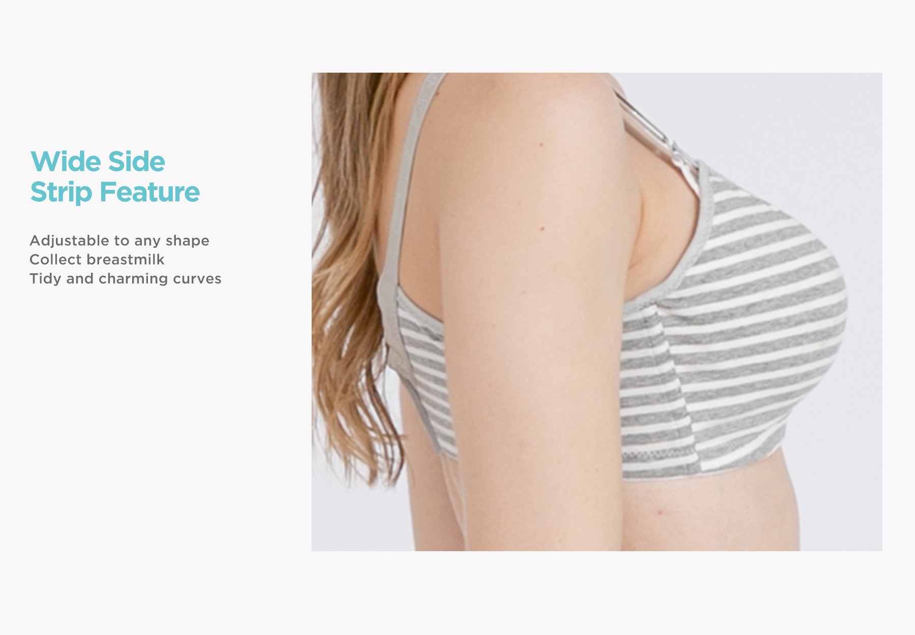 MOOIMOM Stripe Maternity & Nursing Bra description image
