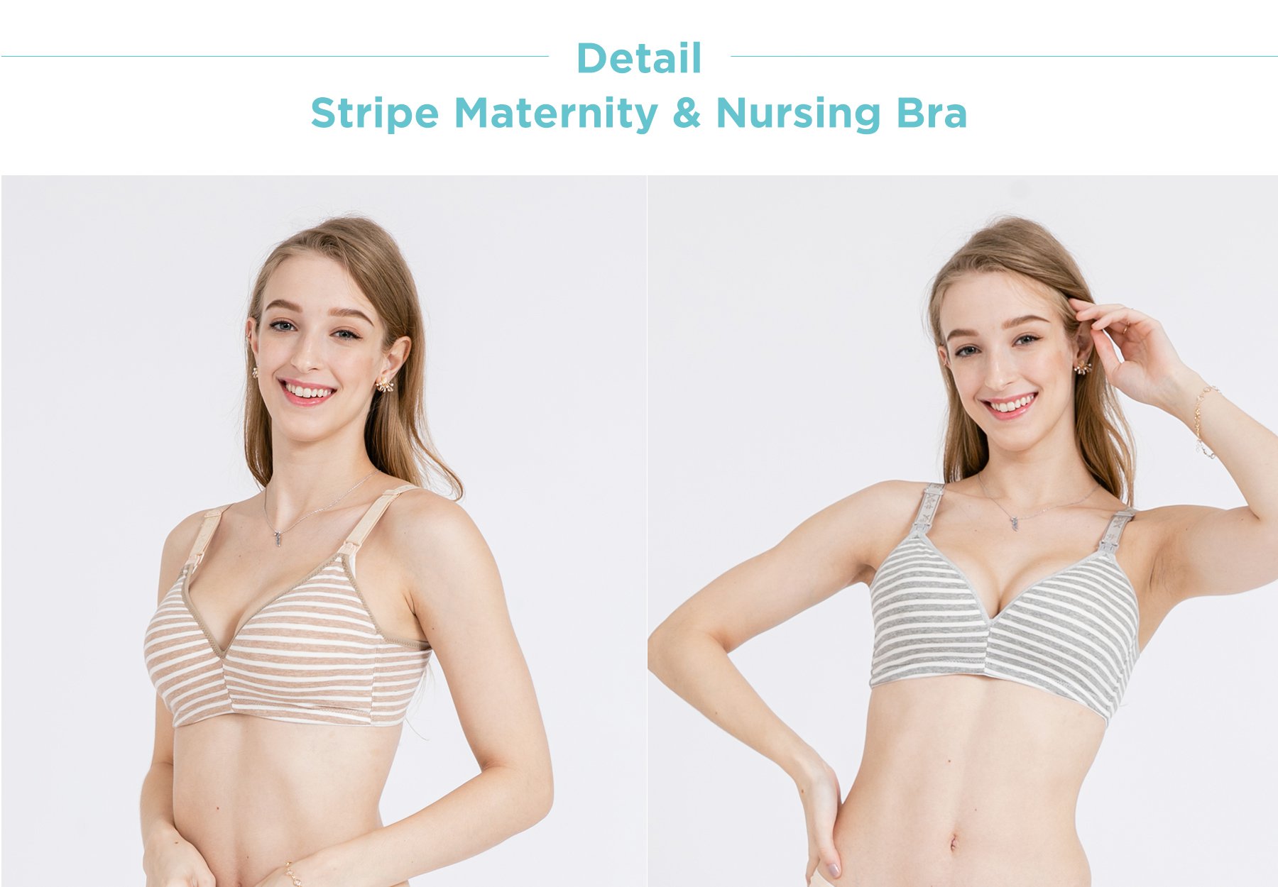 MOOIMOM Stripe Maternity & Nursing Bra description image
