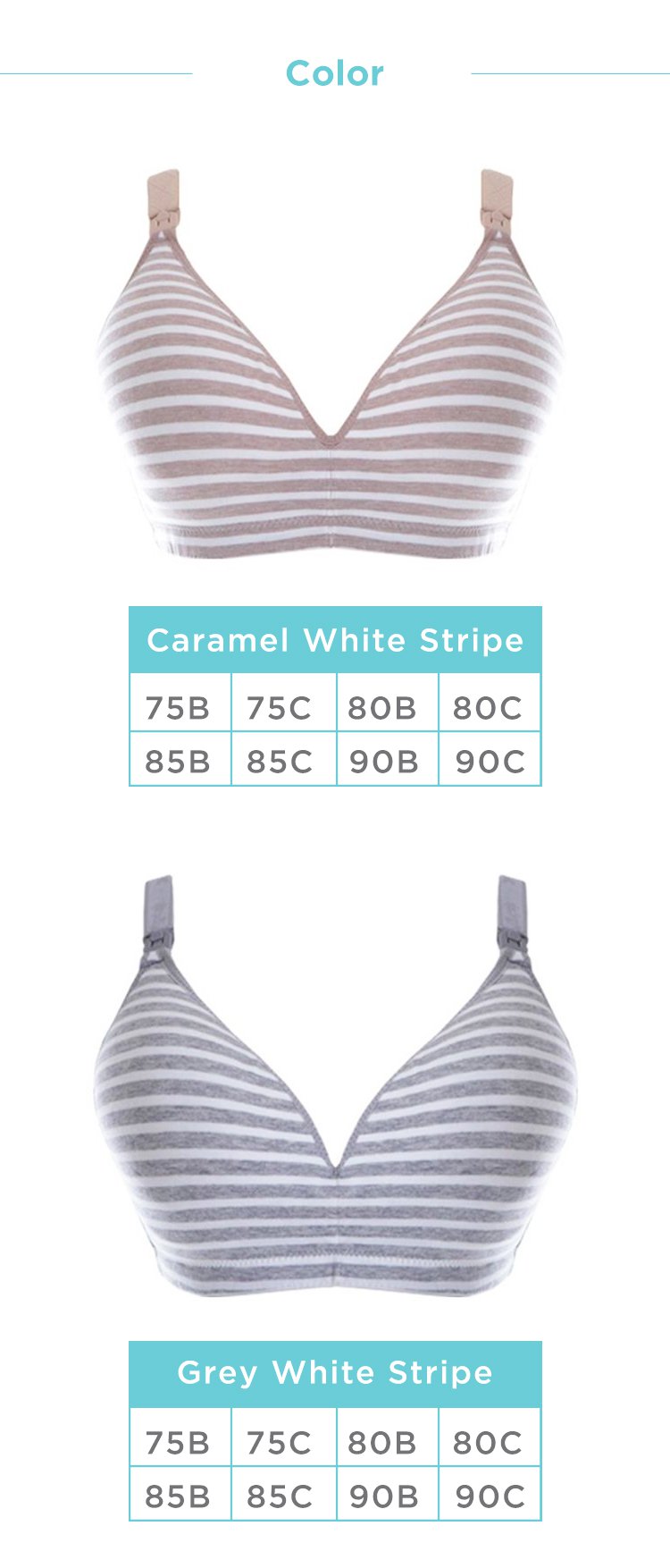 MOOIMOM Stripe Maternity & Nursing Bra description image
