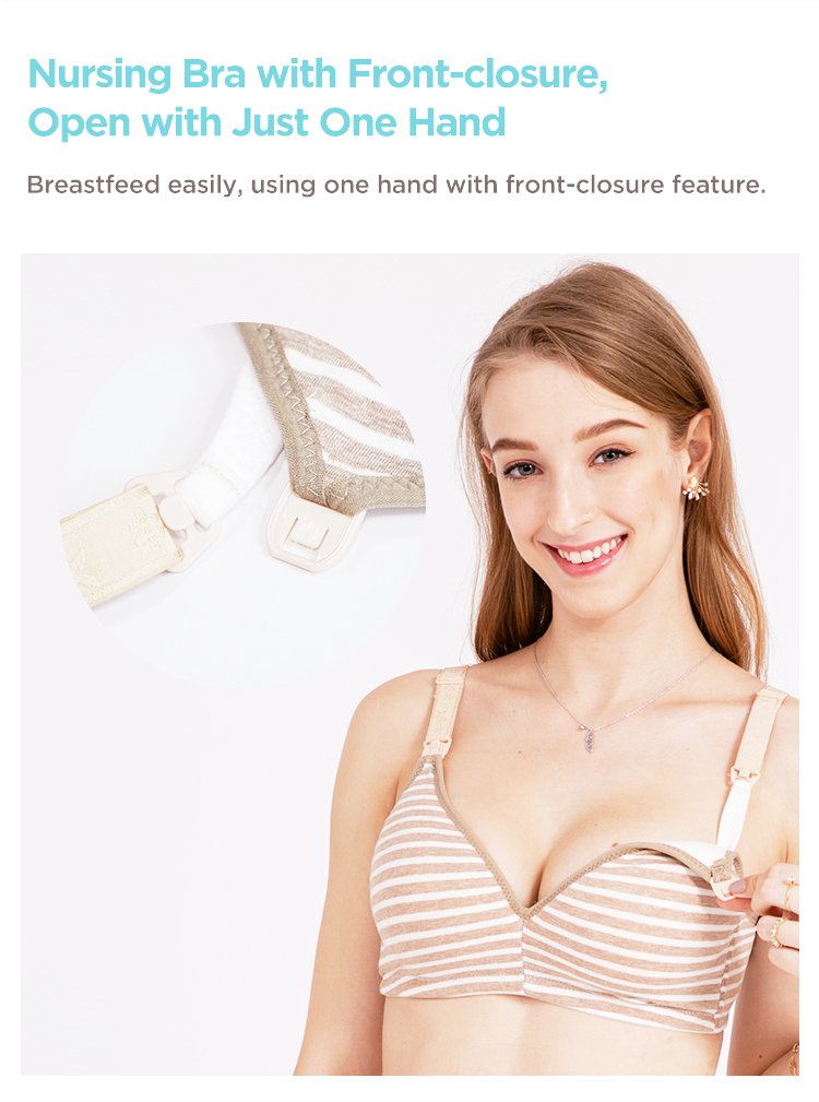 MOOIMOM Stripe Maternity & Nursing Bra description image