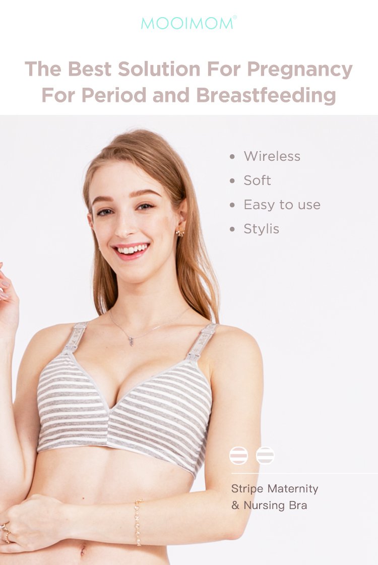 MOOIMOM Stripe Maternity & Nursing Bra description image