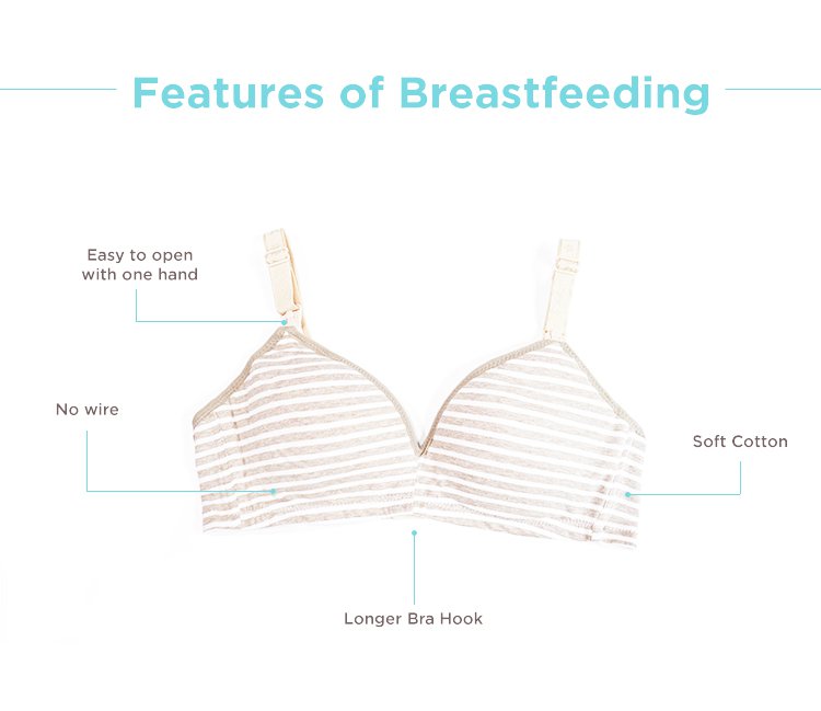MOOIMOM Stripe Maternity & Nursing Bra description image
