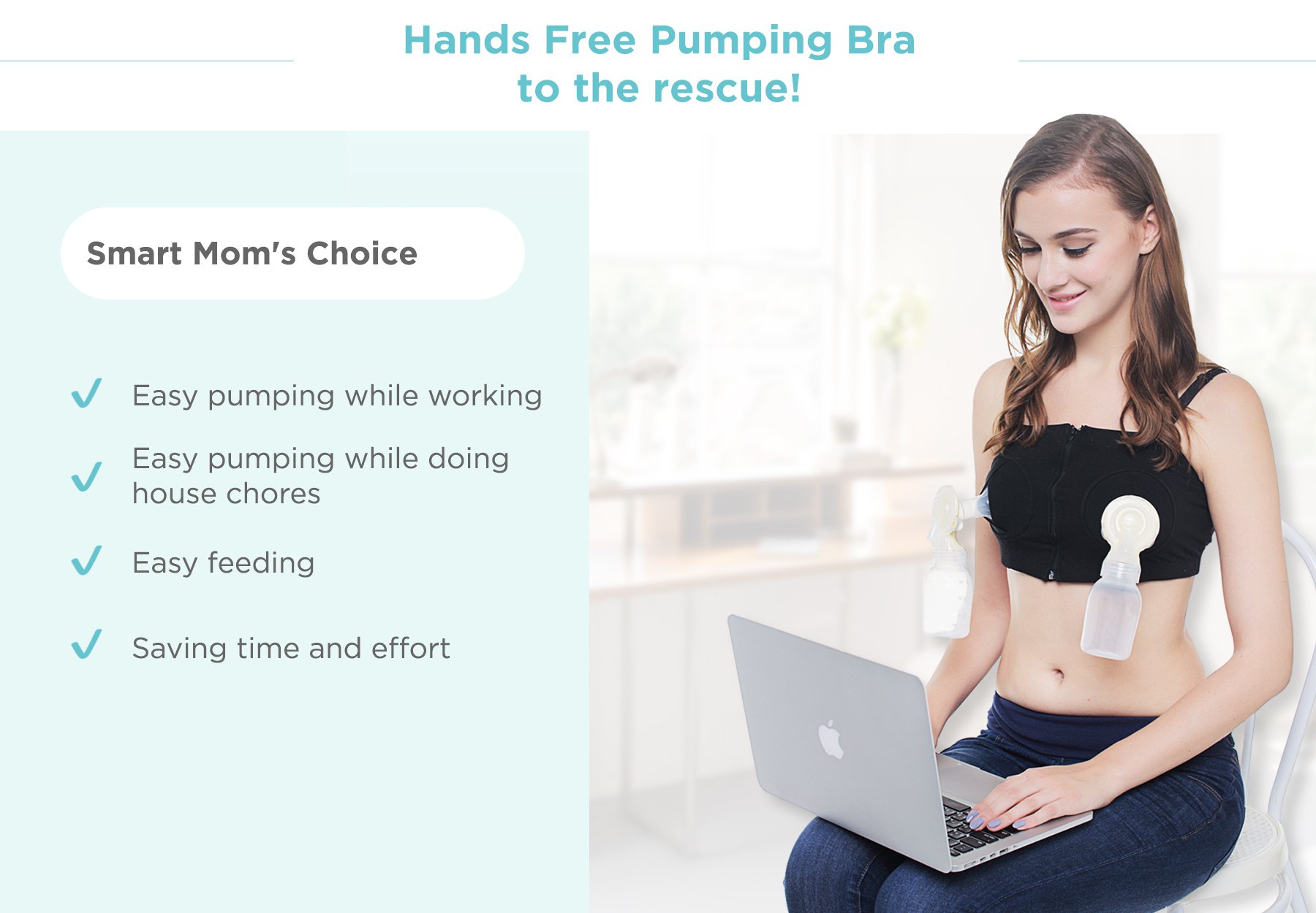 MOOIMOM Hands Free Pumping Bra description image
