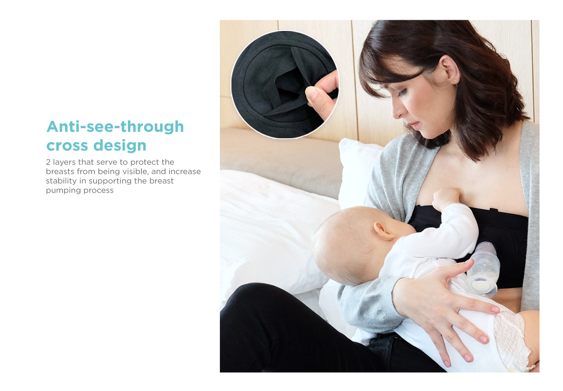 MOOIMOM Hands Free Pumping Bra description image