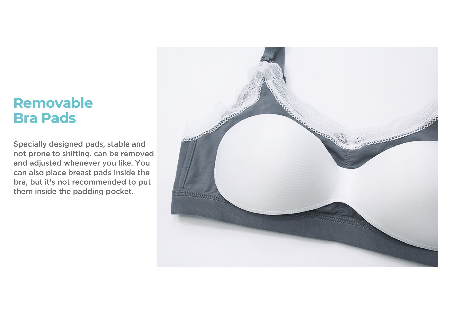 MOOIMOM Lace Wireless Maternity & Nursing Bra description image